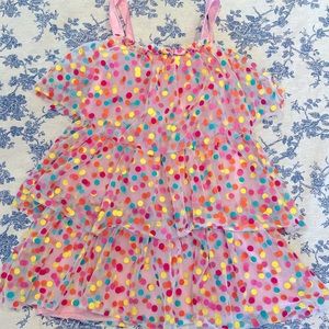 3T rainbow polka dot birthday dress